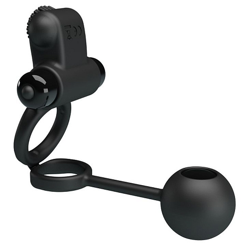 Чёрное эрекционное виброкольцо Baile Vibrating Penis Sleeve IV BI-210211