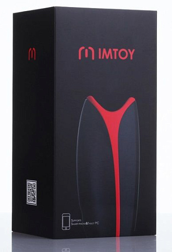 Хай-тек перезаряжаемый мастурбаторс вибрацией в чёрно-красном цвете ImToy Piu