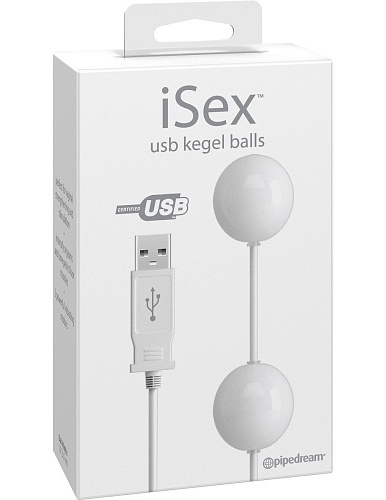 Белые вагинальные виброшарики работающие от USB Pipedream USB KEGEL BALLS PD1055-19