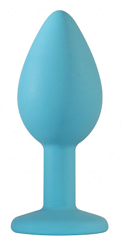 Малая голубая анальная пробка с фиолетовым кристаллом Lola toys Emotions Cutie Small 4011-05Lola (7,5 см)