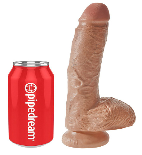 Кофейный фаллоимитатор-мулат Pipedream 8 Cock with Balls PD5507-22 (21,3 см)