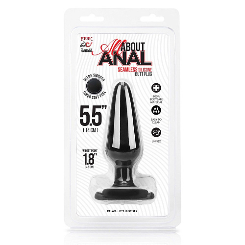Чёрный плаг из силикона Erotic Fantasy HT-B3-BLK (14 см)