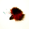 Анальная пробка с красно-чёрным заячьим хвостом Wild Lust HT32black/red (8 см)