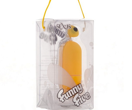 Жёлтое виброяйцо Sexus Funny Five 931003-8 (8 см)