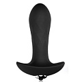 Чёрный анальный вибромассажёр с круглым кончиком Bior toys SEM-55175