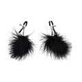 Зажимы на соски с черным пухом Lola toys Euphoric 1131-01lola