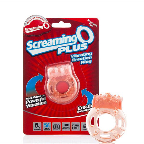 Толстое виброкольцо персикового цвета Screaming O O Plus SOP-110