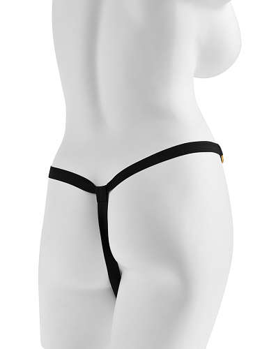 Вибротрусики чёрного цвета с пультом Pipedream GOLD VIBRATING PANTIES PD3981-23 (размер S-M-L)