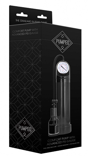 Чёрная вакуумная помпа с манометром Shots Media BV Comfort Pump With Advanced PSI Gaug PMP006BLK