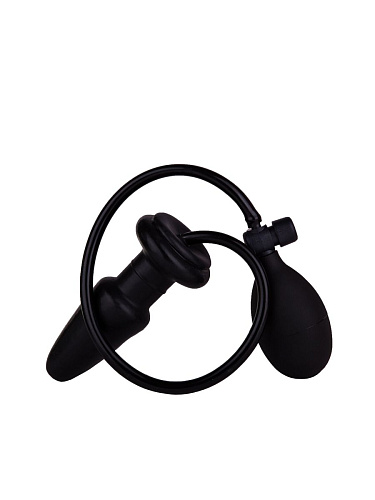 Чёрная анальная втулка-расширитель с грушей Сумерки богов 650-05 BX DD (11,5 см)