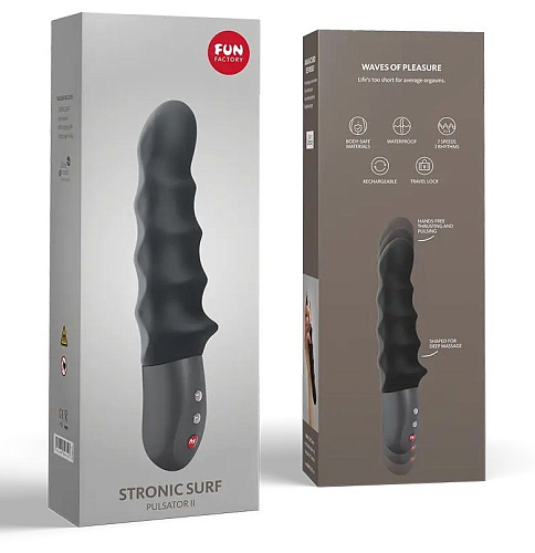 Чёрный пульсатор Fun Factory Stronic Surf 4118808 (20,3 см)
