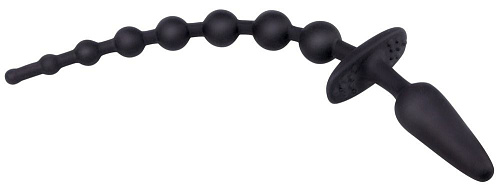 Чёрная анальная цепочка с пробочкой на конце Orion 0504610 (32 см)