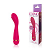 Малиновый изогнутый ребристый вибромассажёр с 20 режимами вибрации Bior toys CSM-23130 (16 см)