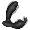 Чёрный массажёр простаты с вибрацией и пультом ДУ The Rabbit Company Prostate Rabbit TRC-013BLK