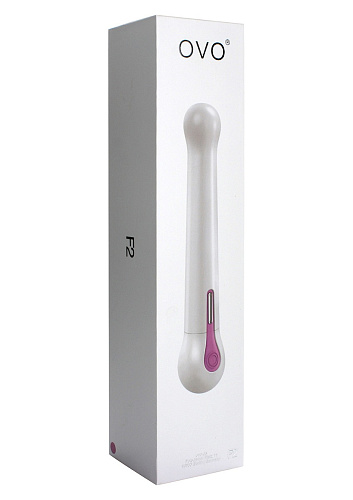 Белый вибратор с головкой-шаром OVO F2 WHITE/PINK (22 см)