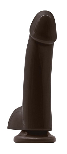 Коричневый гладкий фаллоимитатор на присоске с мошонкой NS Novelties Smooth 5 Inch Dildo NSN-0929-03 (17 см)