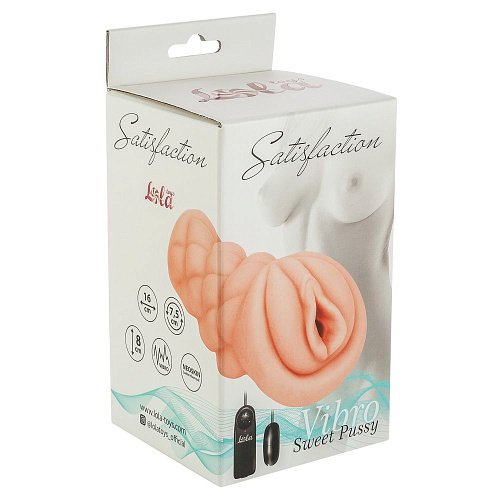 Мастурбатор-вагина телесного цвета с вибрацией Lola toys Satisfaction Vibro Sweet Pussy  2001-04Lola