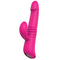 Розовый вибромассажёр с клиторальным отростком Dream Toys HEATING THRUSTER 21538 (20 см)