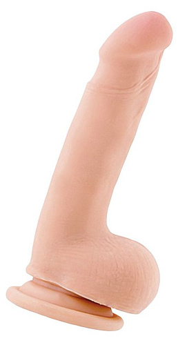 Реалистичный перезаряжаемый вибратор телесного цвета с пультом ДУ ToyFa 987004 (13 см)