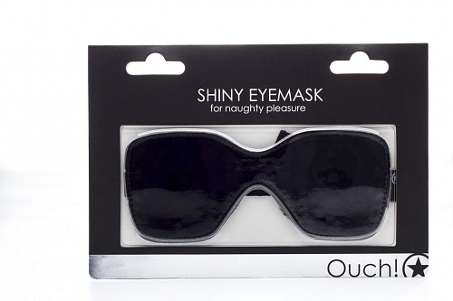 Чёрная мягкая закрытая маска для глаз Shots Media BV Shiny OU096BLK