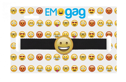 Жёлтый кляп-смайлик с чёрными лентами Shots Media BV Smiley Emoji SLI159-8