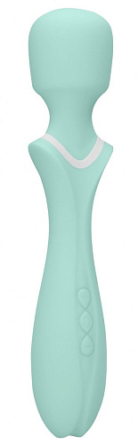 Зелёный вибромассажёр-жезл Shots Media BV Jiggle OV021GRN