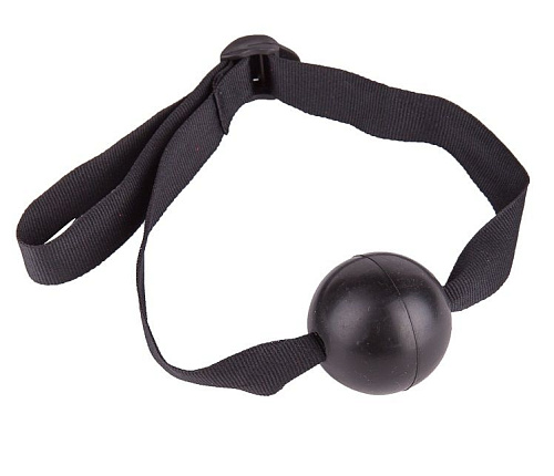 Чёрный кляп-шар на ремешках с пряжками Sitabella 7091