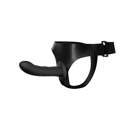 Страпон чёрного цвета на эластичных ремнях Baile Ultra Harness Karin Dildo BW-022051-0801 (16,8 см)