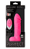 Розовый реалистик на присоске и с пультом ДУ Dream Toys PURRFECT SILICONE DELUXE REMOTE VIBE 7IN 21169 (18 см)
