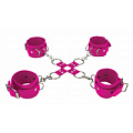 Розовый комплект оков Hand And Legcuffs Shots Media BV OU050PNK