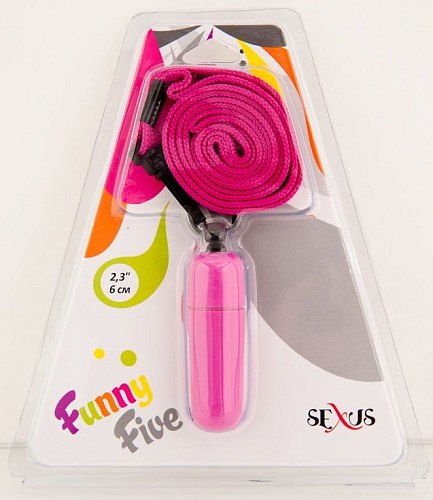 Фиолетовая вибропулька с ремешком на шею Sexus Funny Five 931010-4 (6 см)