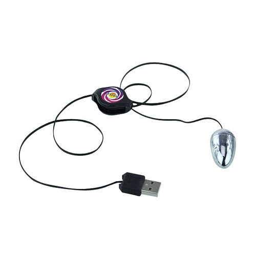 Серебристое виброяйцо с USB-питанием Baile BI-014122