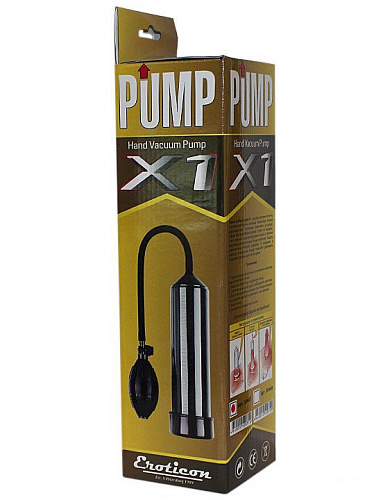 Чёрная вакуумная помпа с грушей Eroticon PUMP X1 30467