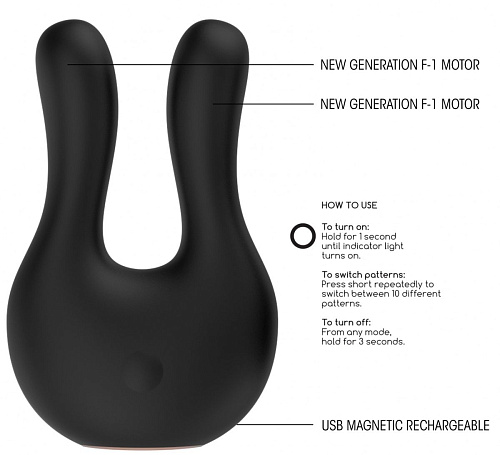 Чёрный клиторальный стимулятор Shots Media BV Exceptional ELE005BLK (10,4 см)