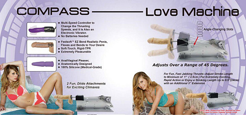 Секс-машина с телесной насадкой-фаллосом MyWorld - DIVA Compass 912503