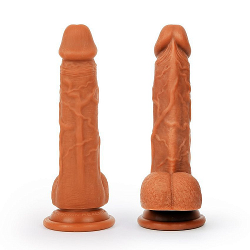 Реалистичный коричневый фаллоимитатор Bior toys Erowoman ER-30051