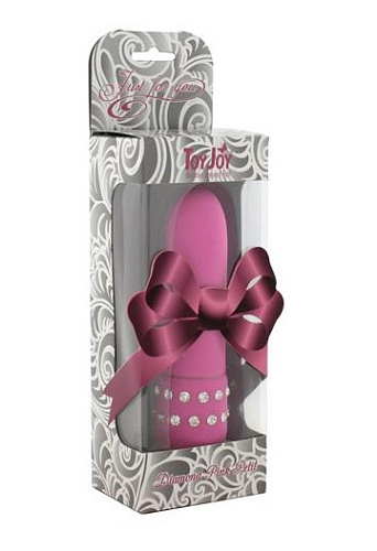 Розовый вибратор с кристаллами Toy Joy Diamond Pink Petit 3006009919 (11 см)