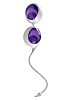 Фиолетовые ежевичные вагинальные шарики со сменными бусинами серого цвета OVO L1 PURPLE