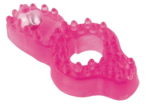 Розовое эрекционное кольцо со стимулятором клитора ToyFa Teasing Ring 888003