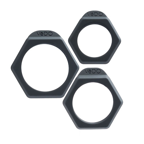 Набор из 3 чёрных насадок-колец VeDO Bolt 05357370000
