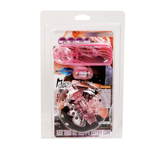 Вибростимулятор розового цвета клитора на трусиках Baile BI-010136-0101