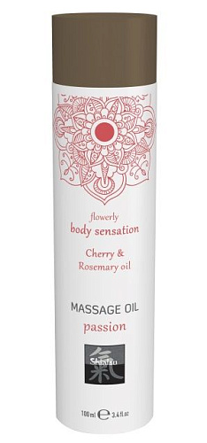 Массажное масло с ароматом вишни с добавлением масла розмарина Shiatsu 67005 (100 мл)