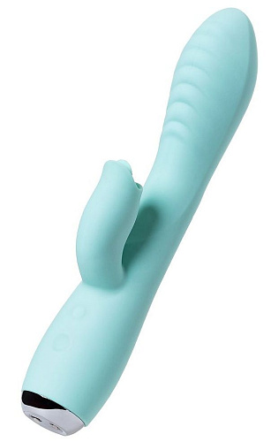 Мятный вибратор с клиторальным стимулятором JOS MILO 783029 (20 см)