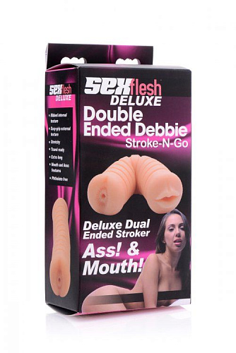 Телесный мастурбатор - анус и ротик XR Brands Stroke-N-GoAE747