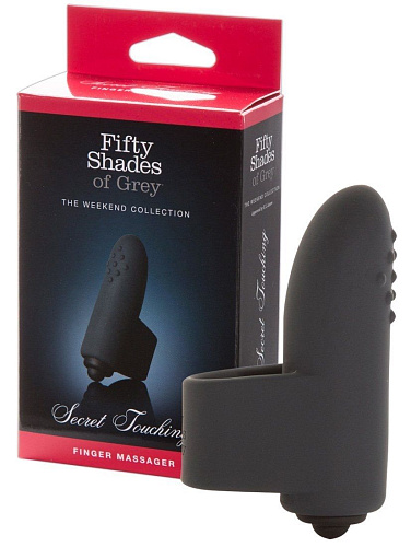 Вибронасадка-стимулятор на пальчик серого цвета Fifty Shades of Grey Secret Touching Finger Ring FS-59955