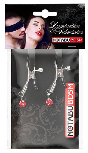 Металлические зажимы на соски с декором в виде красных шариков Bior toys NTU-80338