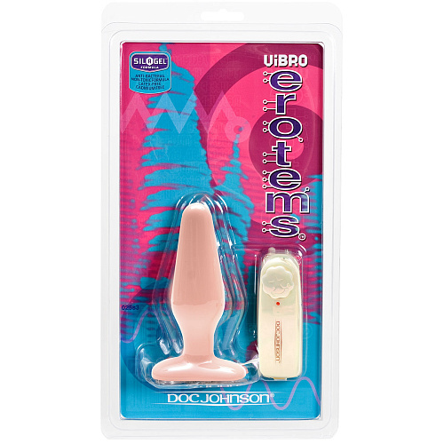 Телесная анальная пробка с вибратором Doc Johnson 1131-01-CD