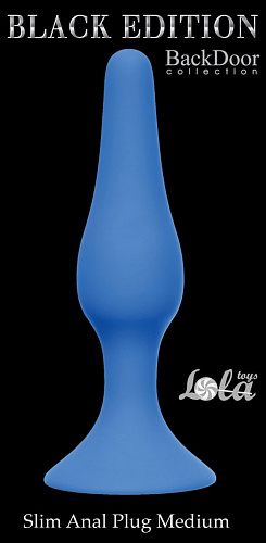 Синяя анальная пробка Lola toys Slim Anal Plug Medium 4206-02Lola (11,5 см)