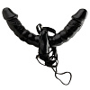 Двойной страпон чёрного цвета с вибрацией Pipedream Vibrating Double Delight Strap-On PD3382-23