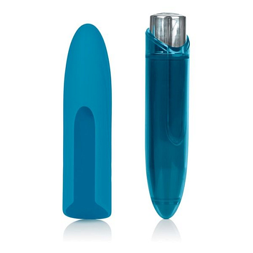 Голубой вибратор со снимающейся насадкой Jopen Nyx JO-8045-05-3 (12,7 см)